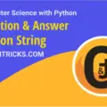 Python String Question and asnwer